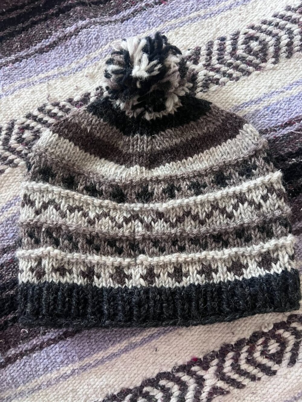 Handmade Wool Knit Fleece Lined Beanie